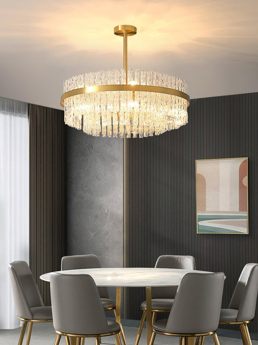 Gold & Clear Rod Chandelier-DWHOME
