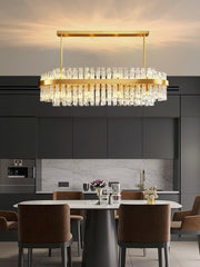 Gold & Clear Rod Chandelier-DWHOME