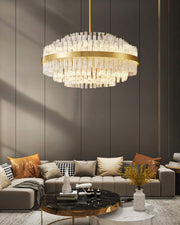 Gold & Clear Rod Chandelier-DWHOME