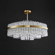 Gold & Clear Rod Chandelier-DWHOME