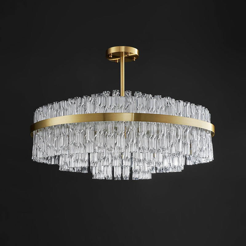 Gold & Clear Rod Chandelier-DWHOME