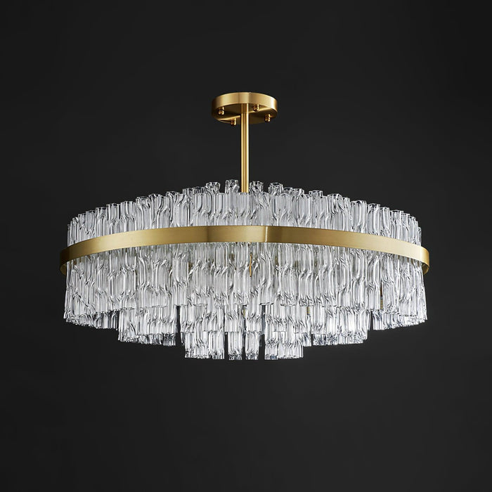 Gold & Clear Rod Chandelier-DWHOME