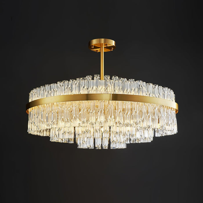 Gold & Clear Rod Chandelier-DWHOME