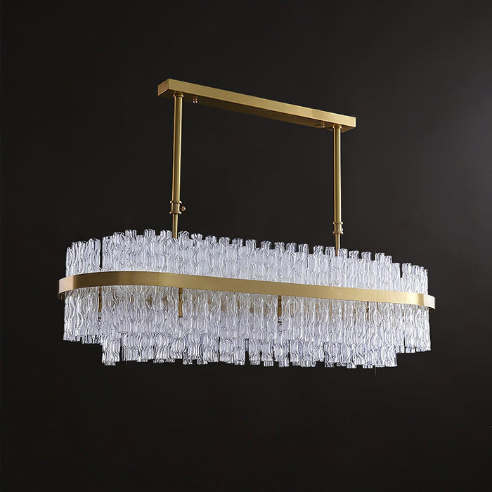 Gold & Clear Rod Chandelier-DWHOME
