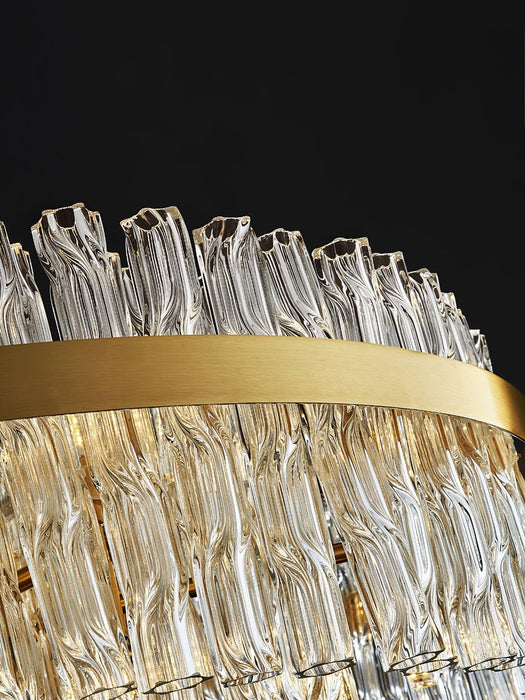 Gold & Clear Rod Chandelier-DWHOME