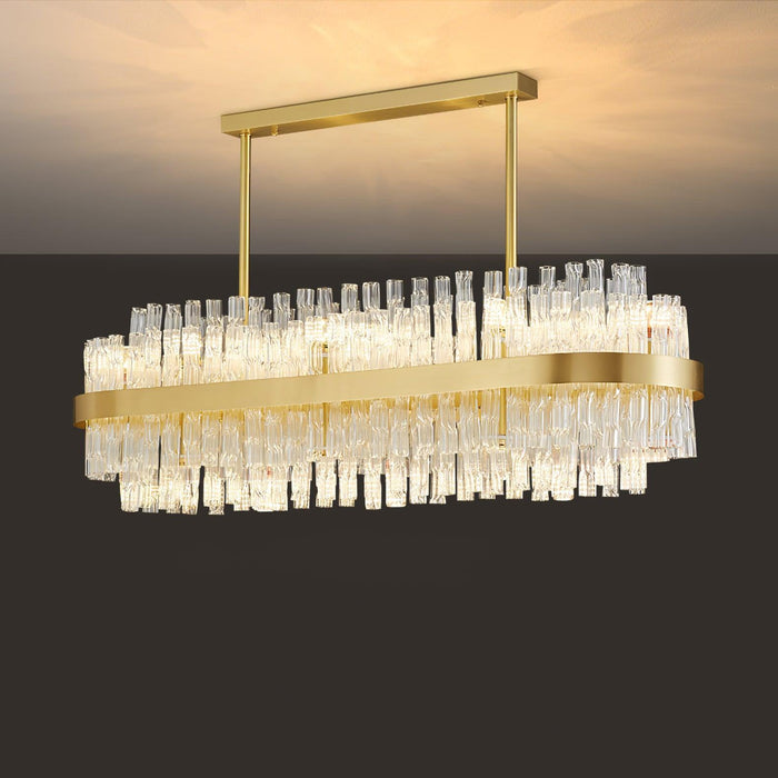 Gold & Clear Rod Chandelier-DWHOME