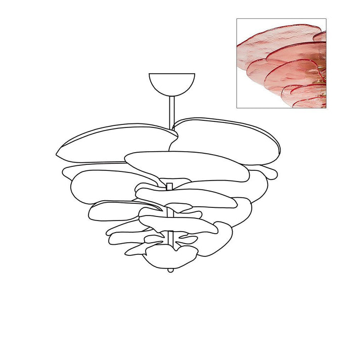 Petals Gold Murano Chandelier-DWHOME