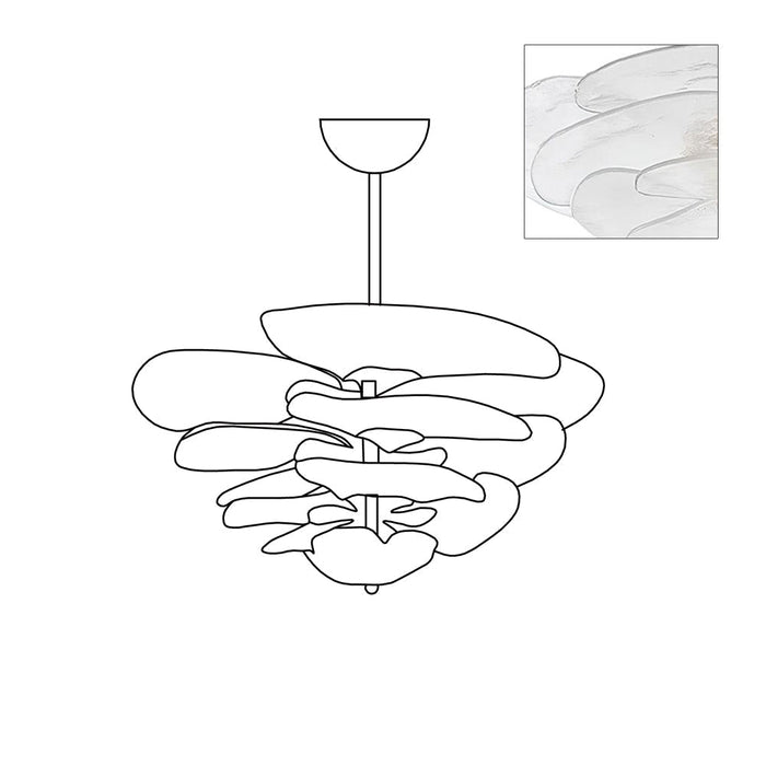 Petals Gold Murano Chandelier-DWHOME