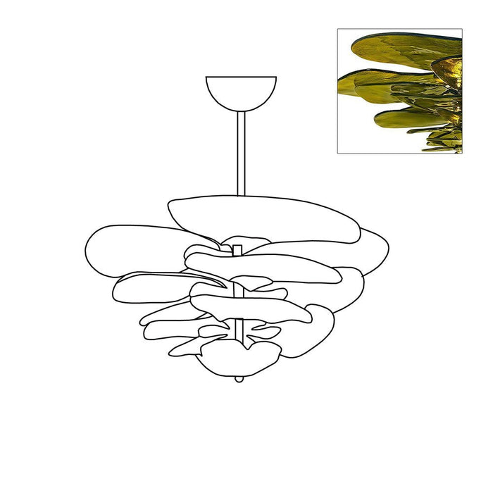 Petals Gold Murano Chandelier-DWHOME