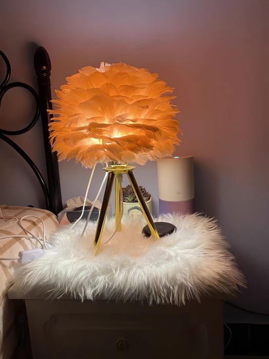 Goose Feather Table Lamp-DWHOME