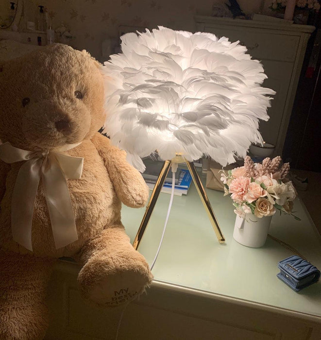Goose Feather Table Lamp-DWHOME
