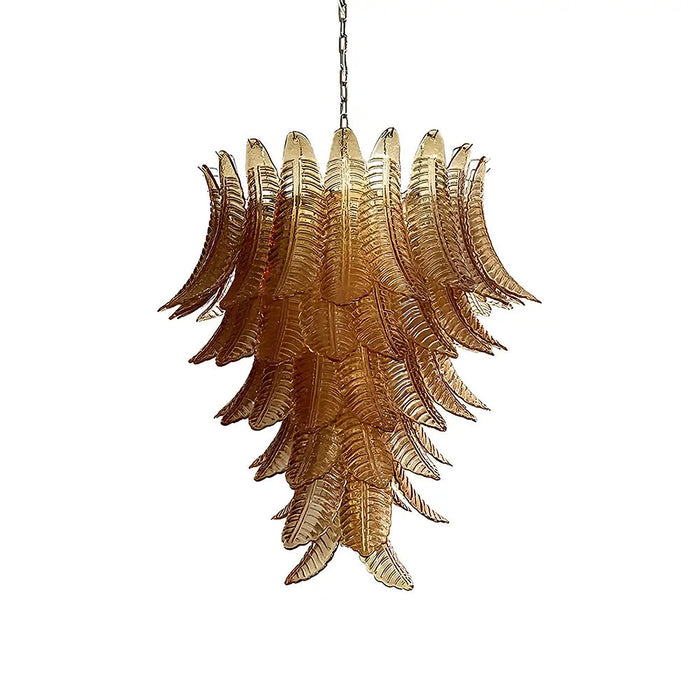 Gorgeous Murano Felci Amber Glass Chandelier-DWHOME