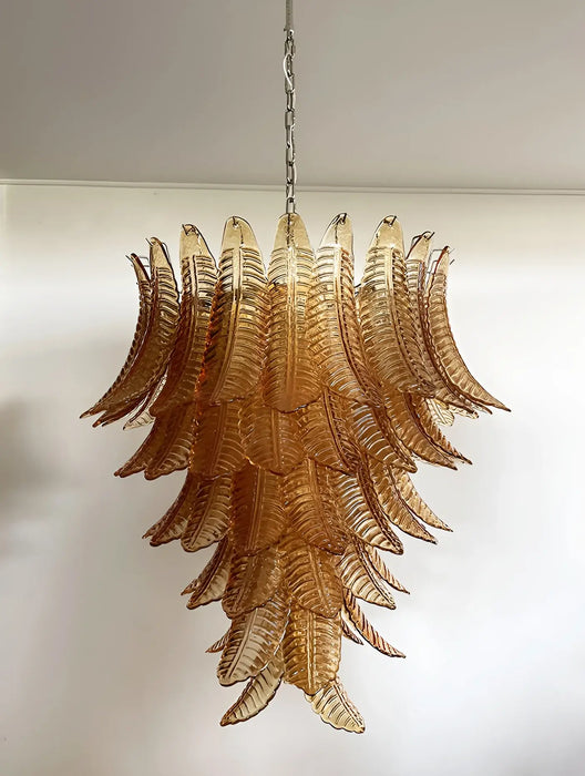 Gorgeous Murano Felci Amber Glass Chandelier-DWHOME