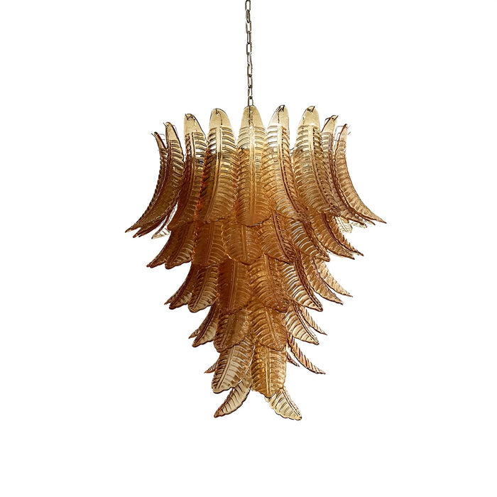 Gorgeous Murano Felci Amber Glass Chandelier-DWHOME