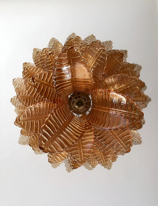 Gorgeous Murano Felci Amber Glass Chandelier-DWHOME
