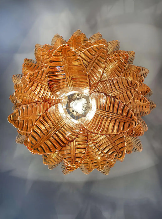 Gorgeous Murano Felci Amber Glass Chandelier-DWHOME