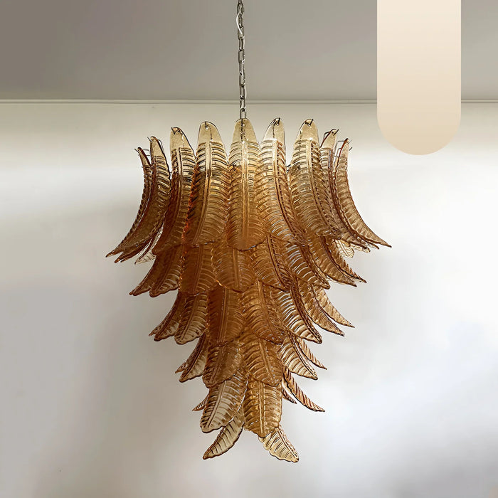 Gorgeous Murano Felci Amber Glass Chandelier-DWHOME