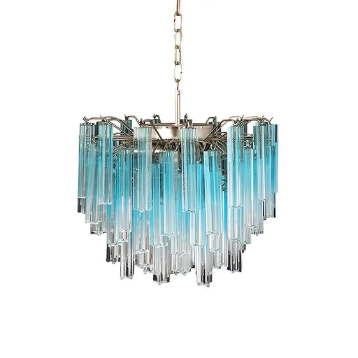 Gorgeous Murano Quadriedri Prisms Blue Chandelier-DWHOME