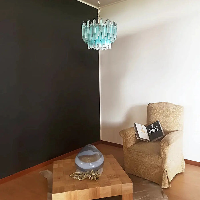 Gorgeous Murano Quadriedri Prisms Blue Chandelier-DWHOME