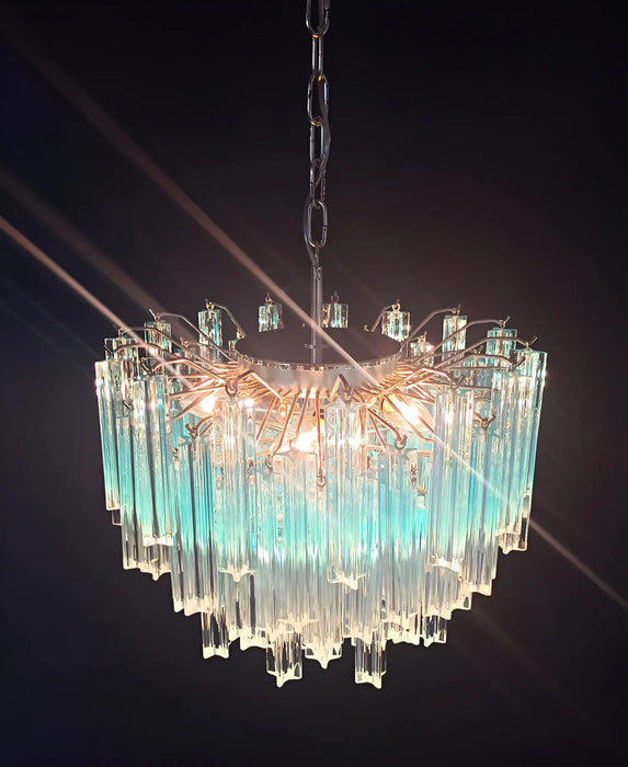 Gorgeous Murano Quadriedri Prisms Blue Chandelier-DWHOME