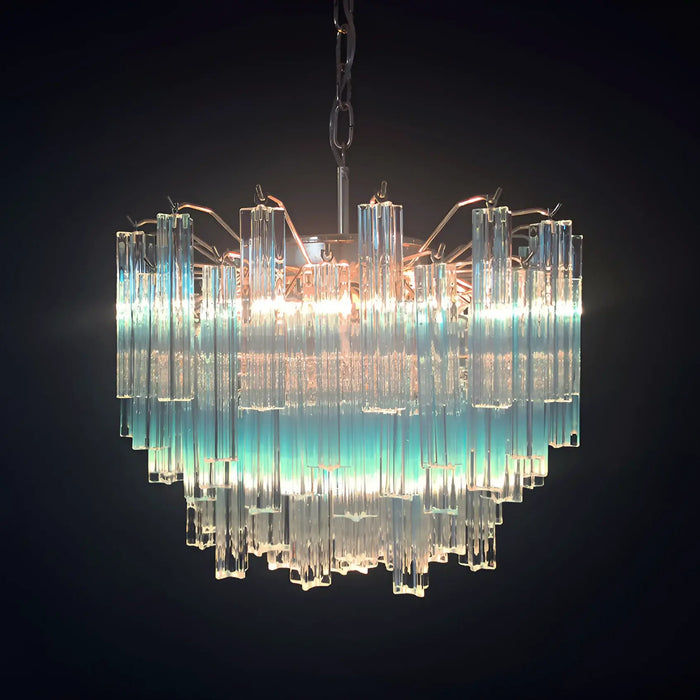 Gorgeous Murano Quadriedri Prisms Blue Chandelier-DWHOME