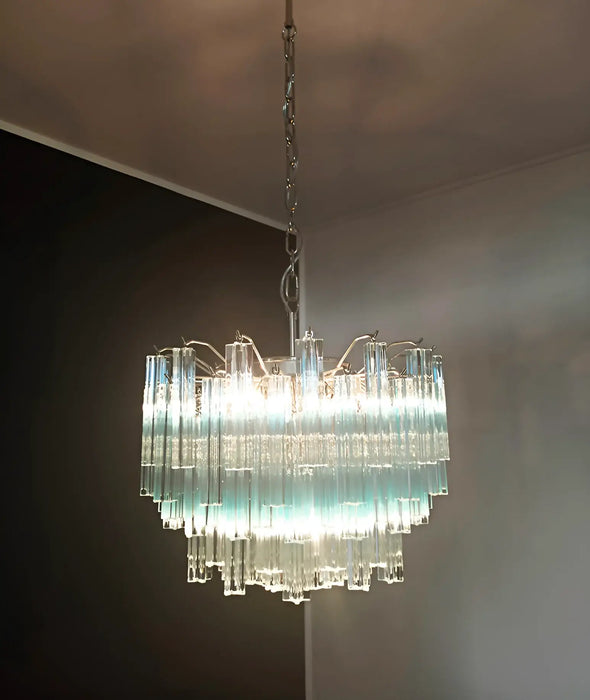 Gorgeous Murano Quadriedri Prisms Blue Chandelier-DWHOME