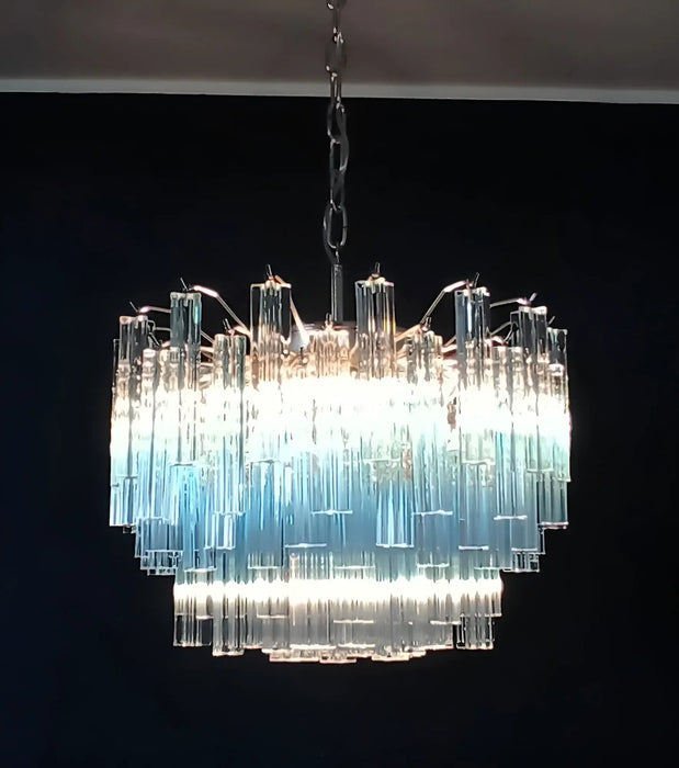 Gorgeous Murano Quadriedri Prisms Blue Chandelier-DWHOME
