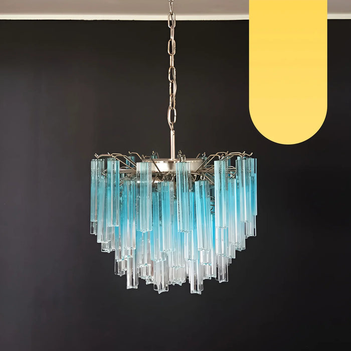 Gorgeous Murano Quadriedri Prisms Blue Chandelier-DWHOME