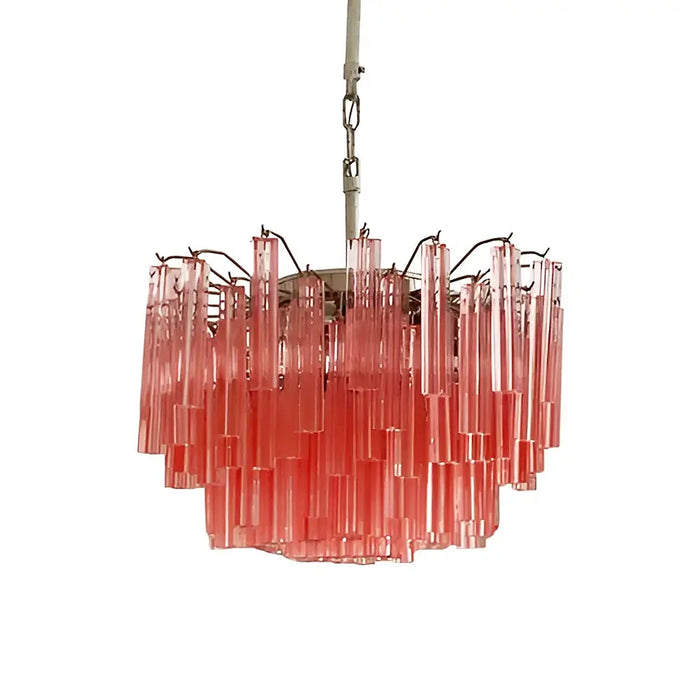 Gorgeous Murano Quadriedri Prisms Pink Chandelier-DWHOME