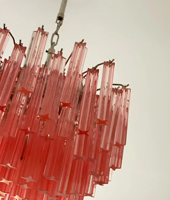 Gorgeous Murano Quadriedri Prisms Pink Chandelier-DWHOME