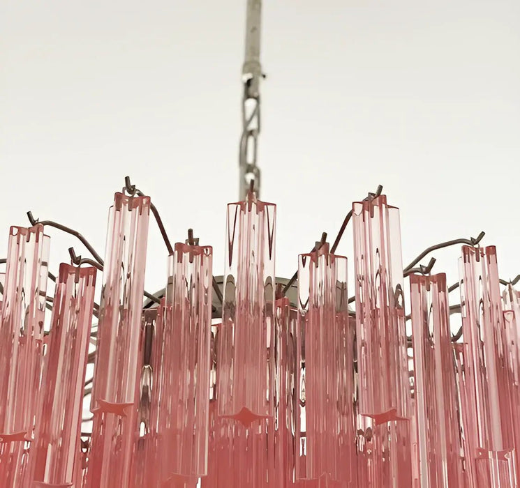 Gorgeous Murano Quadriedri Prisms Pink Chandelier-DWHOME