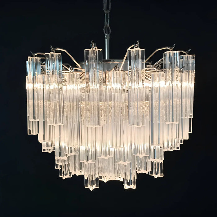 Gorgeous Murano Quadriedri Prisms Transparent Chandelier-DWHOME