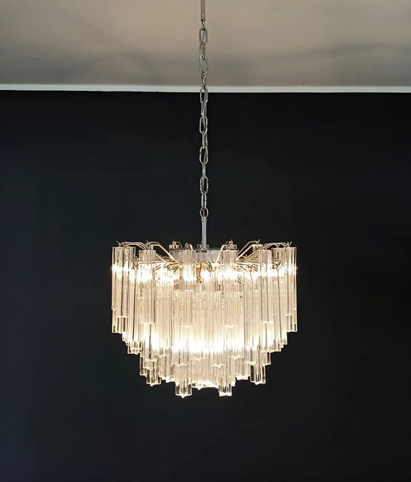 Gorgeous Murano Quadriedri Prisms Transparent Chandelier-DWHOME