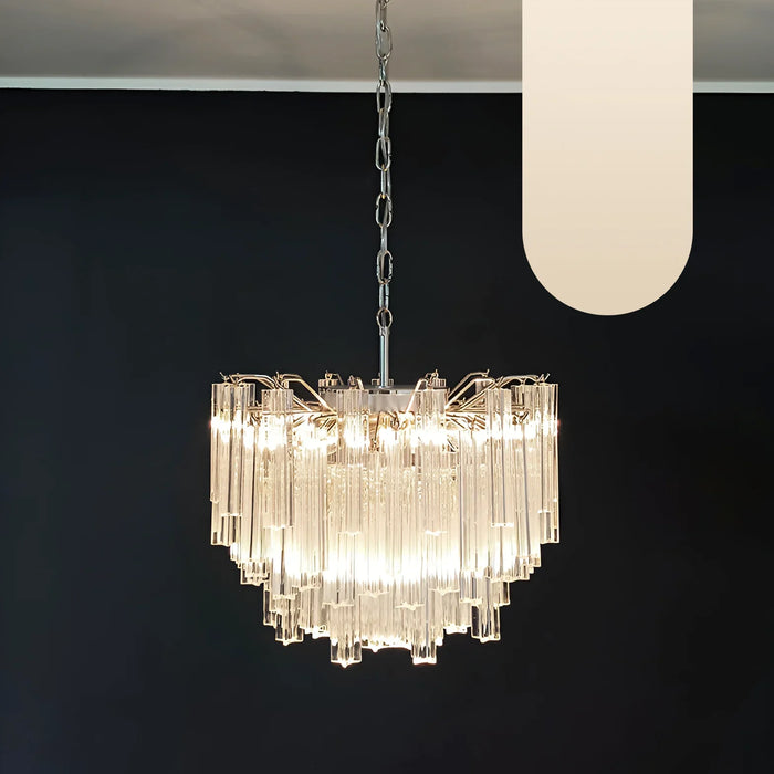 Gorgeous Murano Quadriedri Prisms Transparent Chandelier-DWHOME