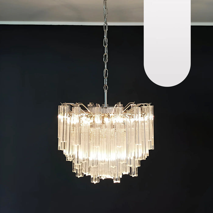 Gorgeous Murano Quadriedri Prisms Transparent Chandelier-DWHOME