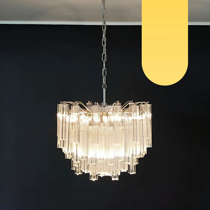 Gorgeous Murano Quadriedri Prisms Transparent Chandelier-DWHOME