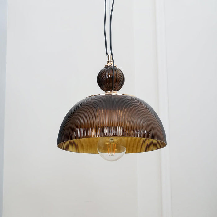Green Glass Bowl Pendant Lamp-DWHOME