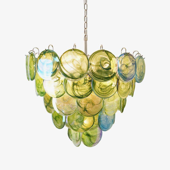 Green Murano Disc Chandelier - DWHOME