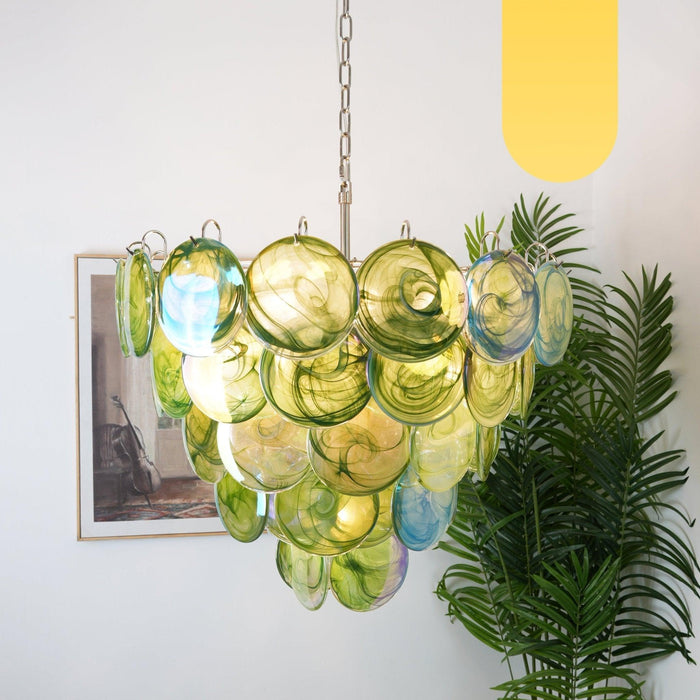 Green Murano Disc Chandelier - DWHOME