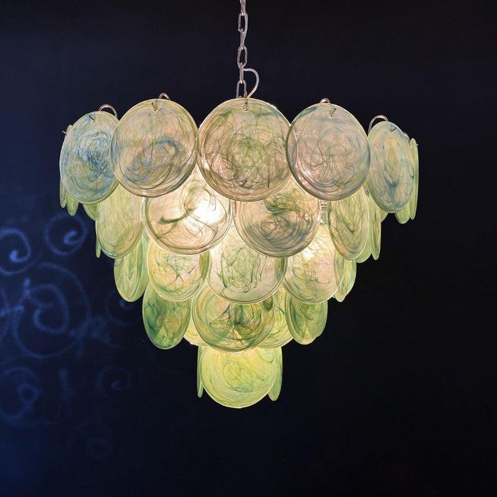 Green Murano Disc Chandelier - DWHOME