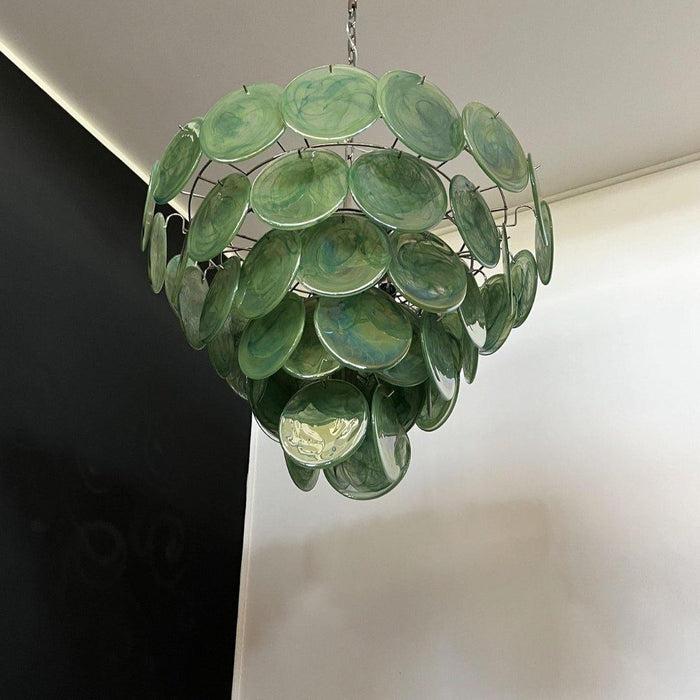 Green Murano Disc Chandelier - DWHOME