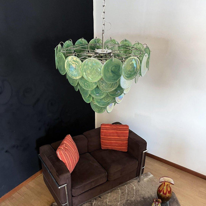 Green Murano Disc Chandelier - DWHOME