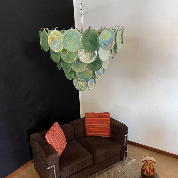 Green Murano Disc Chandelier - DWHOME