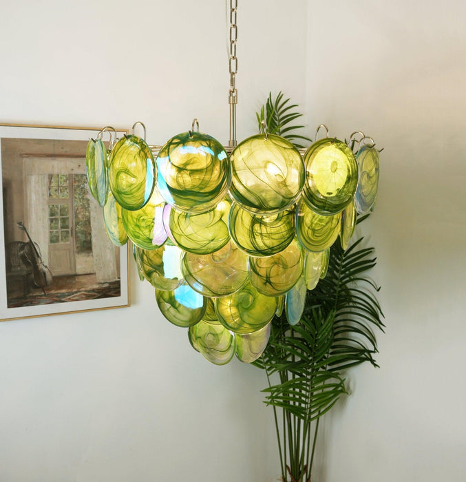 Green Murano Disc Chandelier - DWHOME