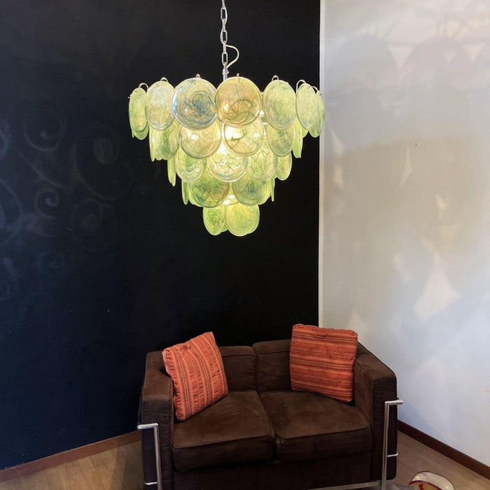 Green Murano Disc Chandelier - DWHOME