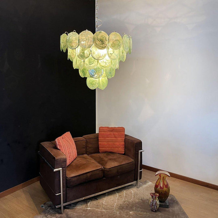 Green Murano Disc Chandelier - DWHOME