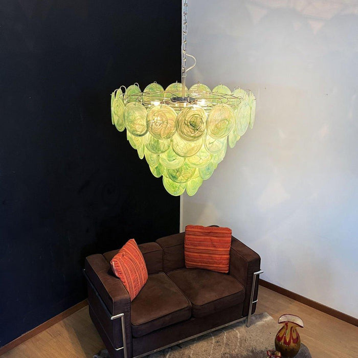 Green Murano Disc Chandelier - DWHOME