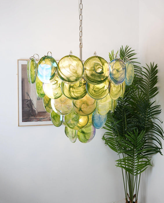 Green Murano Disc Chandelier - DWHOME