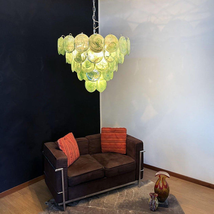 Green Murano Disc Chandelier - DWHOME