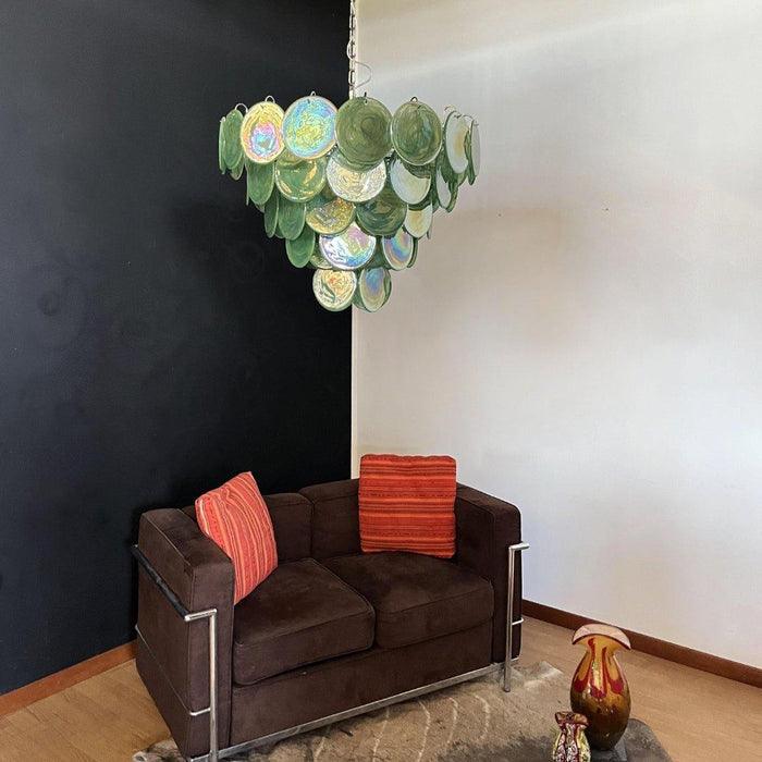 Green Murano Disc Chandelier - DWHOME